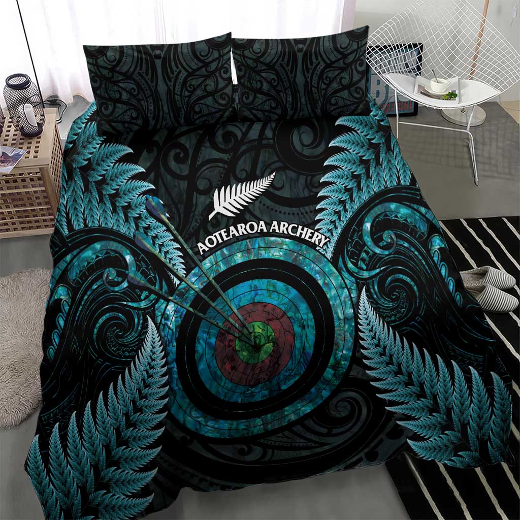 New Zealand Archery Bedding Set Aotearoa Silver Fern Maori - Polynesian Pride