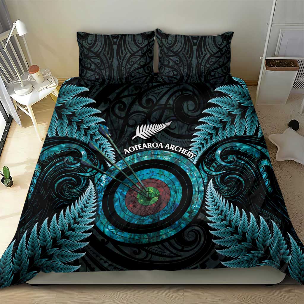 New Zealand Archery Bedding Set Aotearoa Silver Fern Maori - Polynesian Pride
