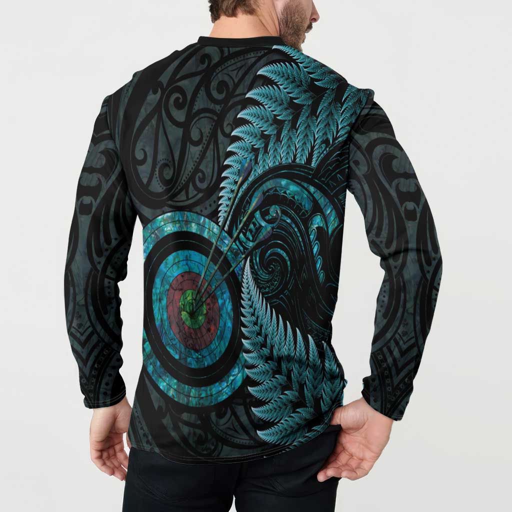 New Zealand Archery Button Sweatshirt Aotearoa Silver Fern Maori - Polynesian Pride