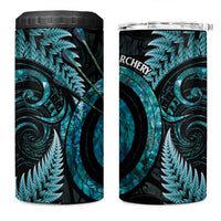 New Zealand Archery 4 in 1 Can Cooler Tumbler Aotearoa Silver Fern Maori - Polynesian Pride