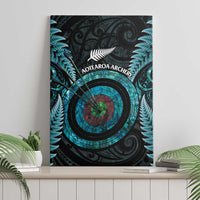 New Zealand Archery Canvas Wall Art Aotearoa Silver Fern Maori - Polynesian Pride