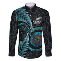 New Zealand Archery Family Matching Off Shoulder Short Dress and Hawaiian Shirt Aotearoa Silver Fern Maori - Polynesian Pride