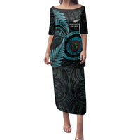 New Zealand Archery Family Matching Puletasi and Hawaiian Shirt Aotearoa Silver Fern Maori - Polynesian Pride