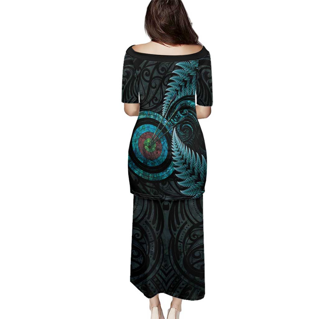 New Zealand Archery Family Matching Puletasi and Hawaiian Shirt Aotearoa Silver Fern Maori - Polynesian Pride