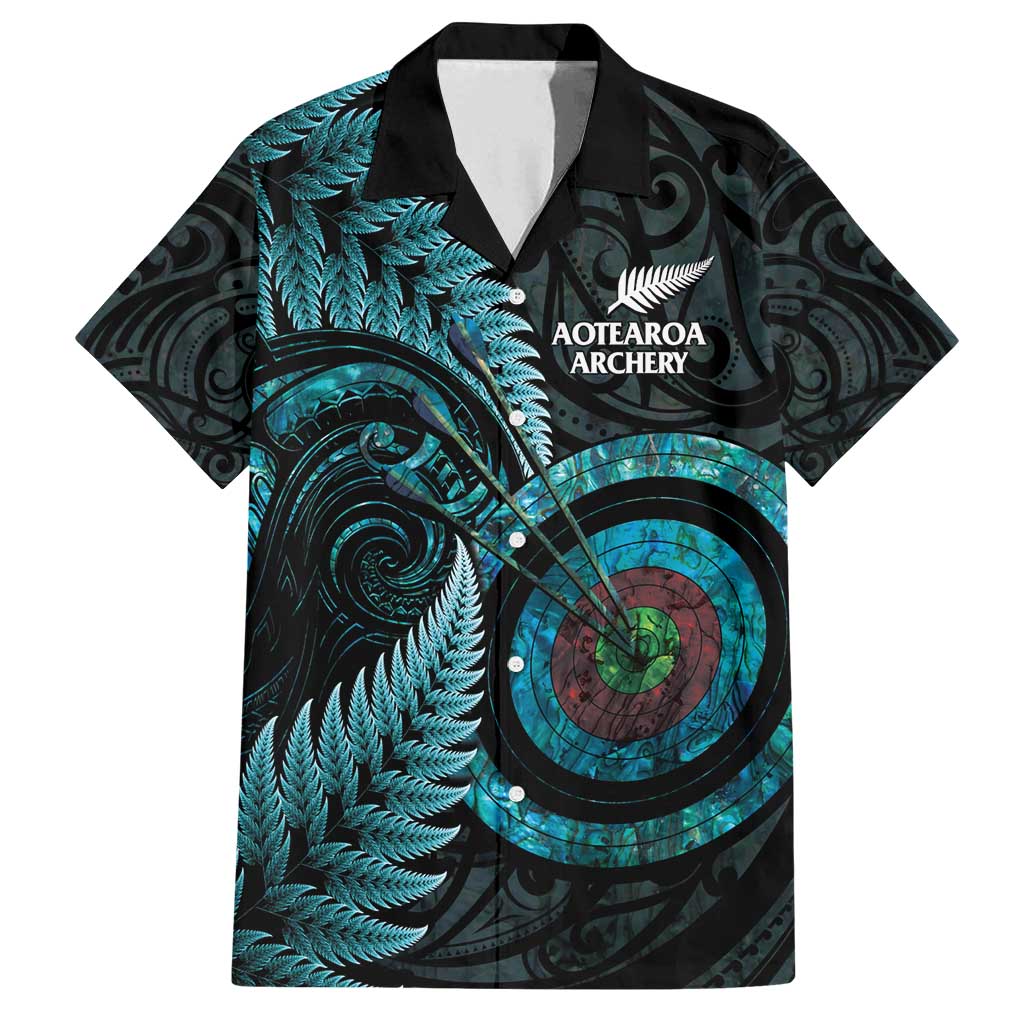 New Zealand Archery Family Matching Summer Maxi Dress and Hawaiian Shirt Aotearoa Silver Fern Maori - Polynesian Pride