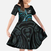 New Zealand Archery Family Matching Tank Maxi Dress and Hawaiian Shirt Aotearoa Silver Fern Maori - Polynesian Pride