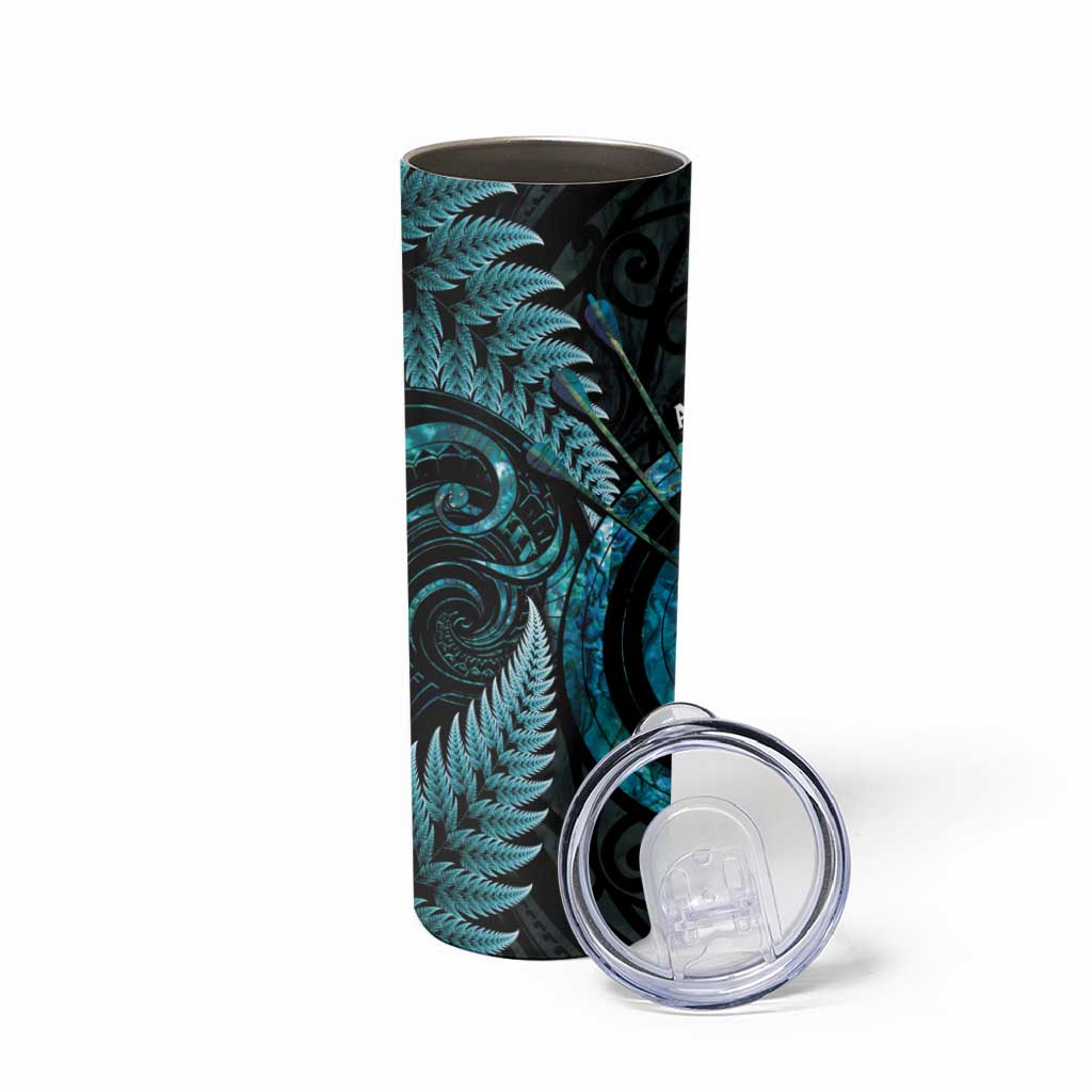 New Zealand Archery Skinny Tumbler Aotearoa Silver Fern Maori - Polynesian Pride