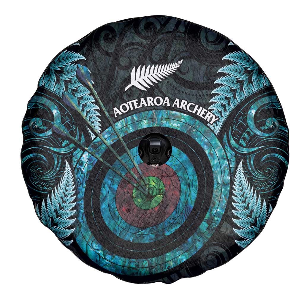 New Zealand Archery Spare Tire Cover Aotearoa Silver Fern Maori - Polynesian Pride