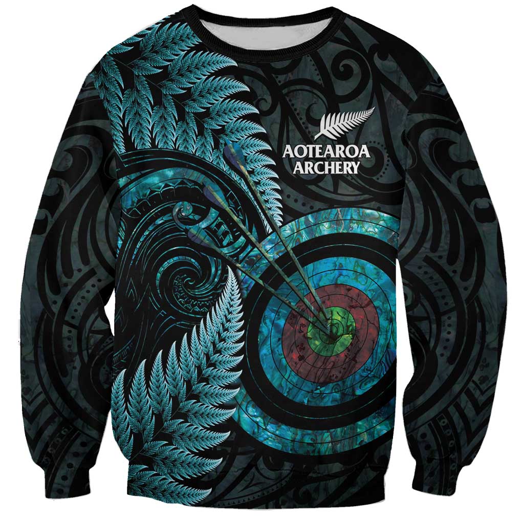 New Zealand Archery Sweatshirt Aotearoa Silver Fern Maori - Polynesian Pride