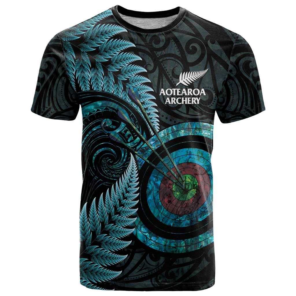 New Zealand Archery T Shirt Aotearoa Silver Fern Maori - Polynesian Pride