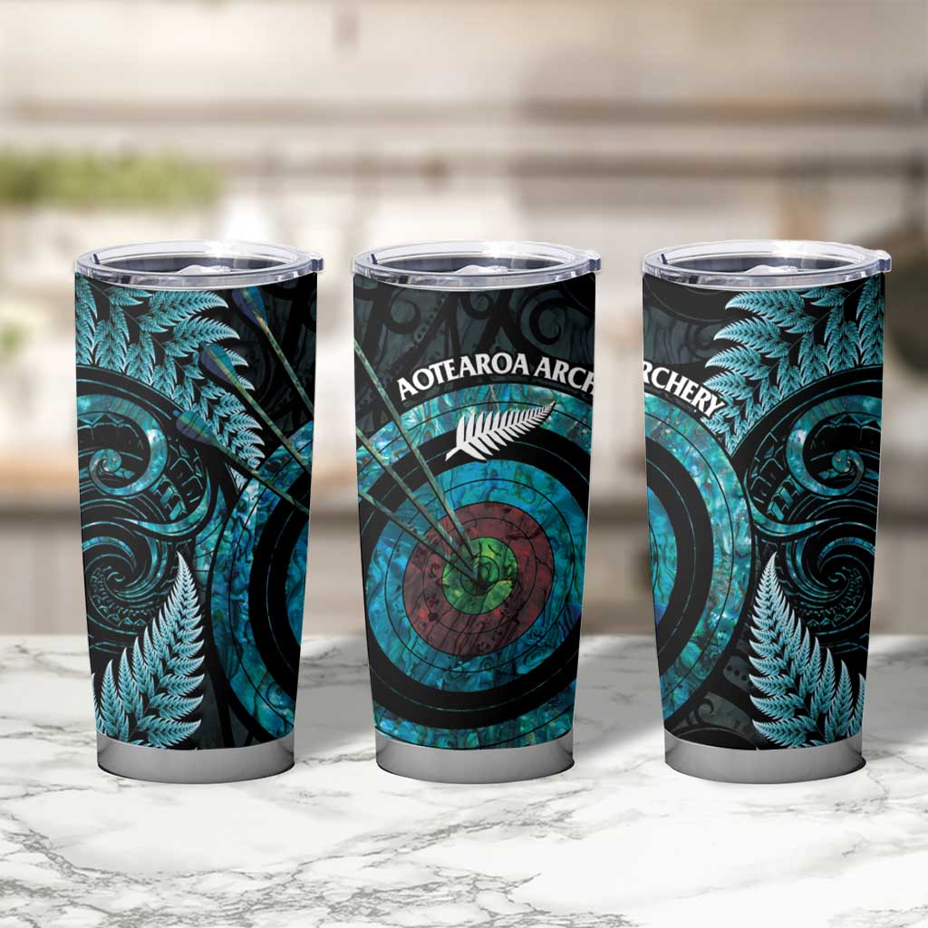 New Zealand Archery Tumbler Cup Aotearoa Silver Fern Maori - Polynesian Pride