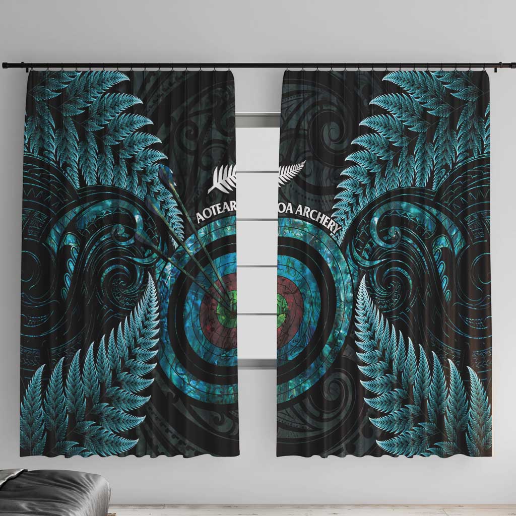 New Zealand Archery Window Curtain Aotearoa Silver Fern Maori - Polynesian Pride