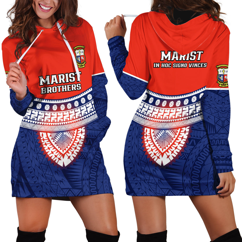 Fiji School Hoodie Dress Marist Brothers Fijian Tapa Pattern LT14 - Polynesian Pride