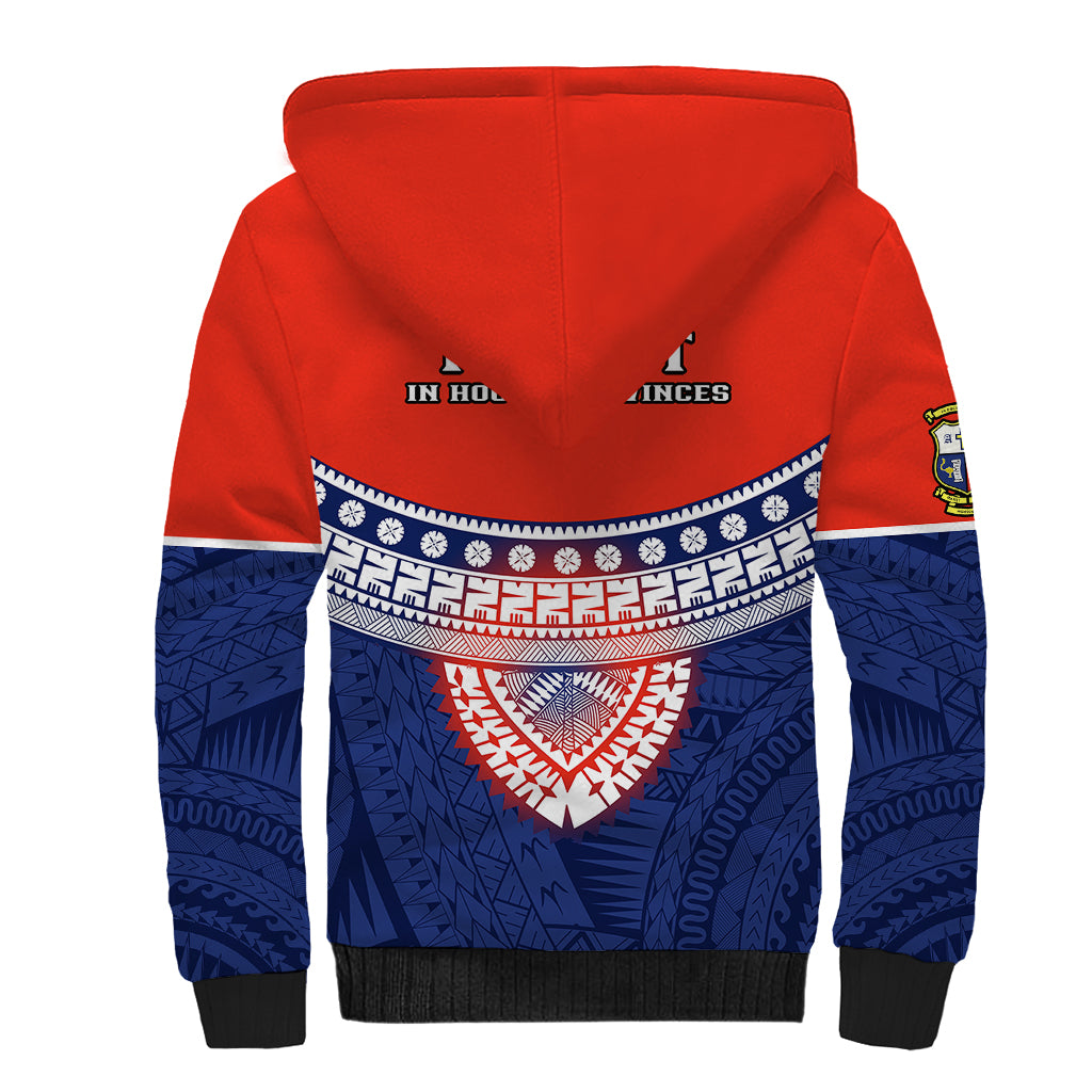 Fiji School Sherpa Hoodie Marist Brothers Fijian Tapa Pattern LT14 - Polynesian Pride