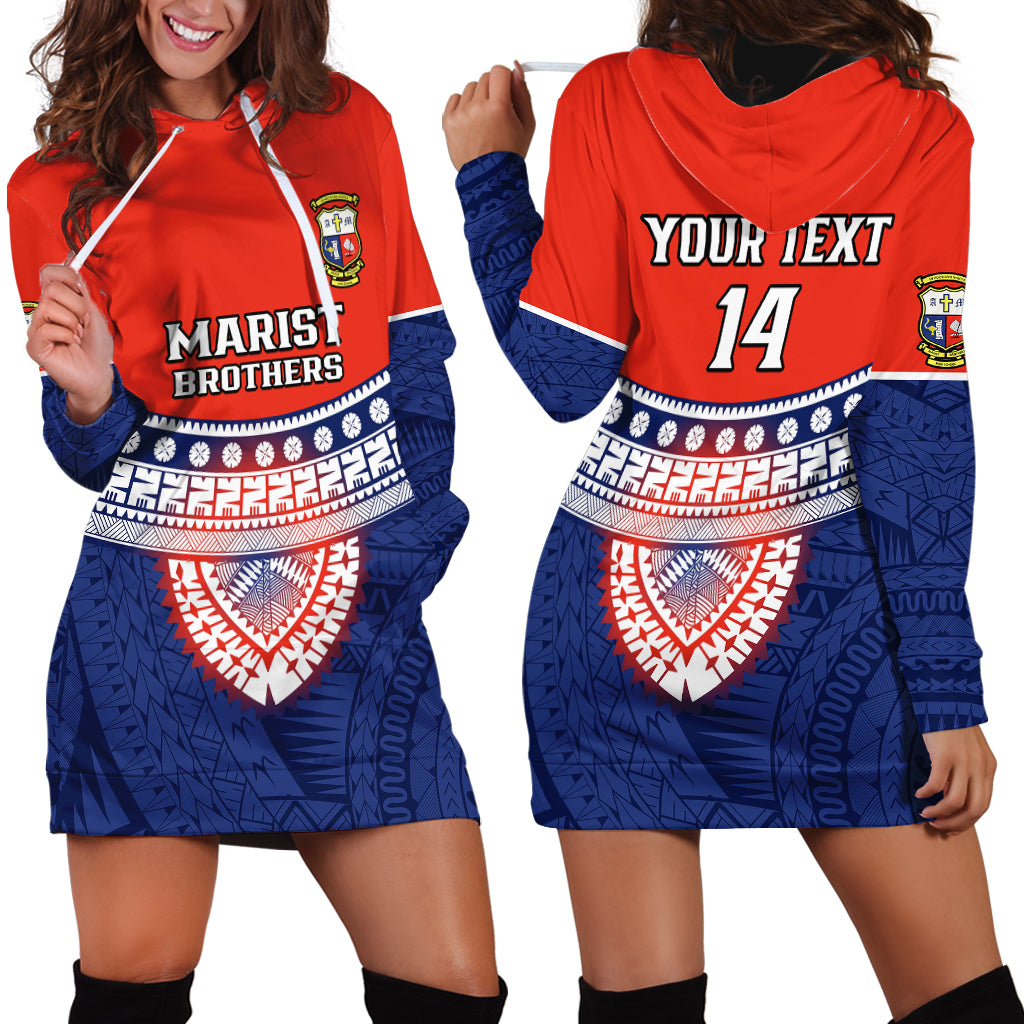 Custom Fiji School Hoodie Dress Marist Brothers Fijian Tapa Pattern LT14 - Polynesian Pride