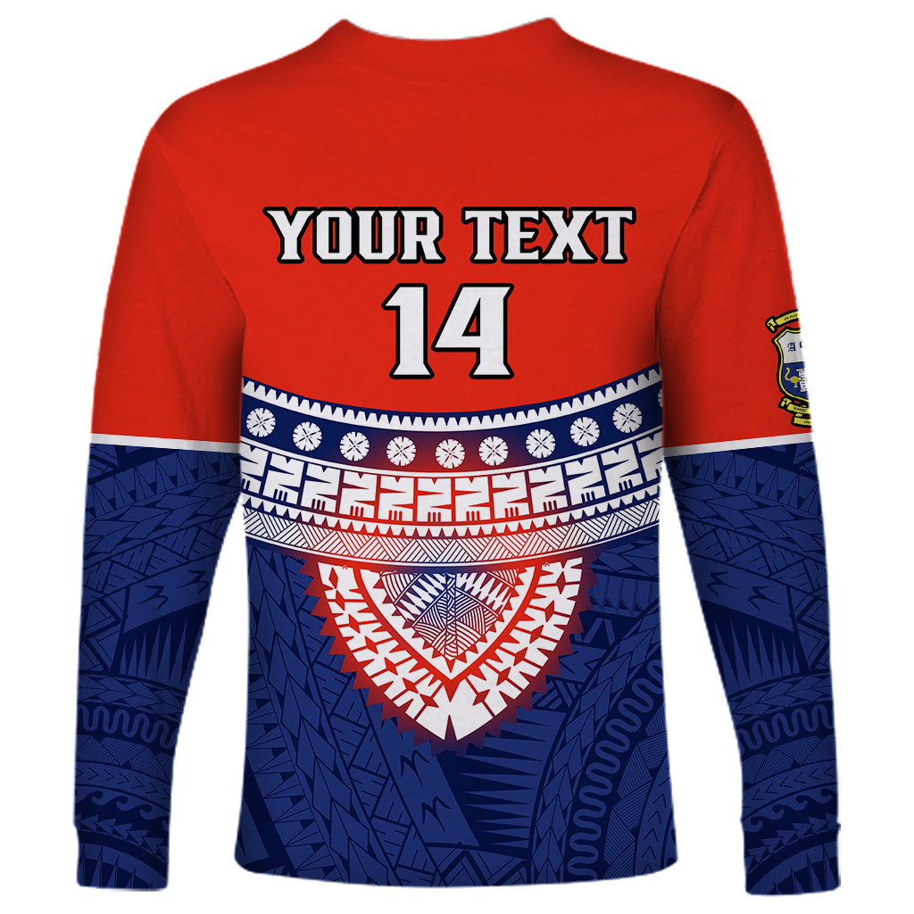 Custom Fiji School Long Sleeve Shirt Marist Brothers Fijian Tapa Pattern LT14 - Polynesian Pride