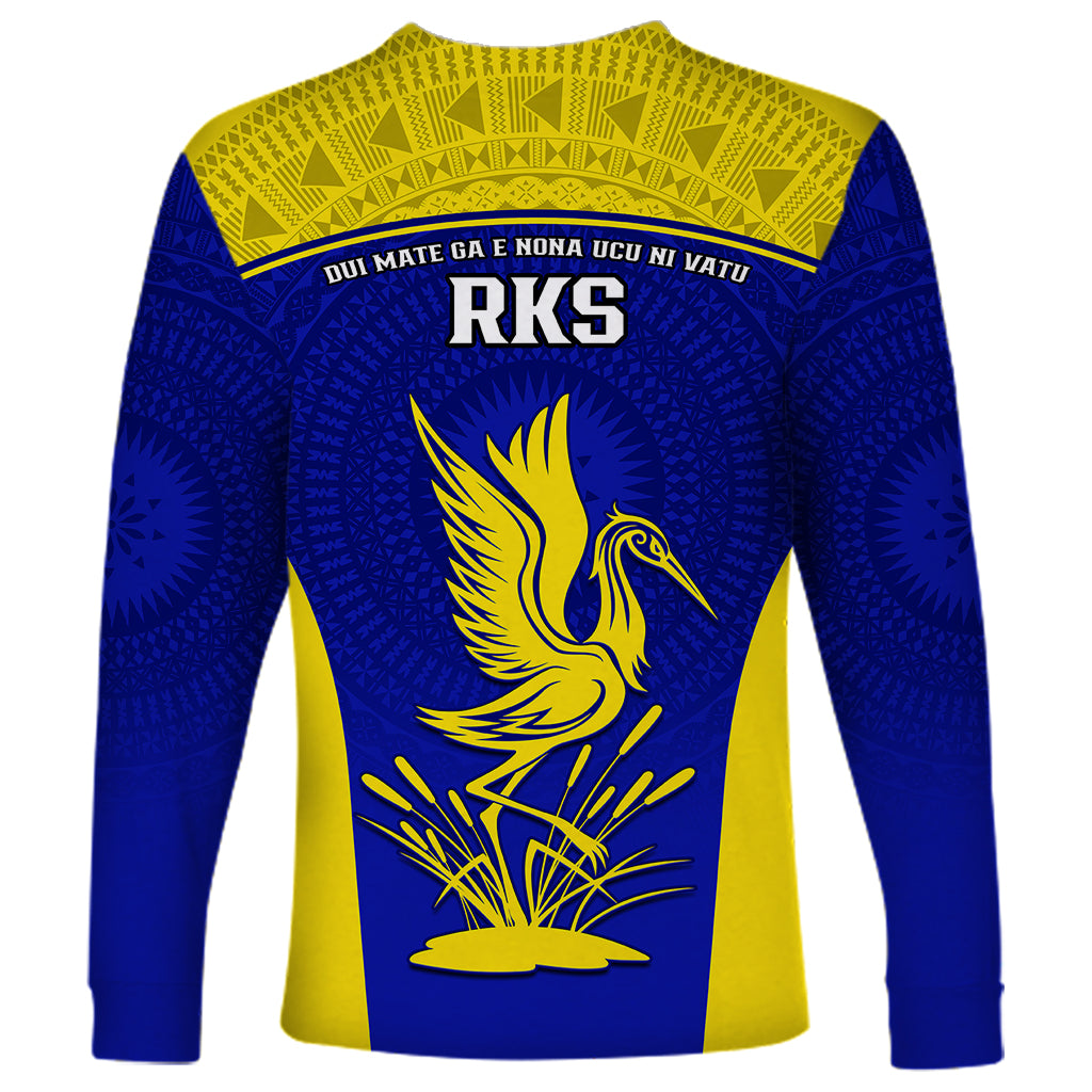 Fiji School Long Sleeve Shirt Ratu Kadavulevu Heron With Fijian Tapa LT14 - Polynesian Pride