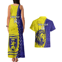 Custom Fiji School Couples Matching Tank Maxi Dress And Hawaiian Shirt Suva Grammar Lions With Fijian Tapa LT14 - Polynesian Pride