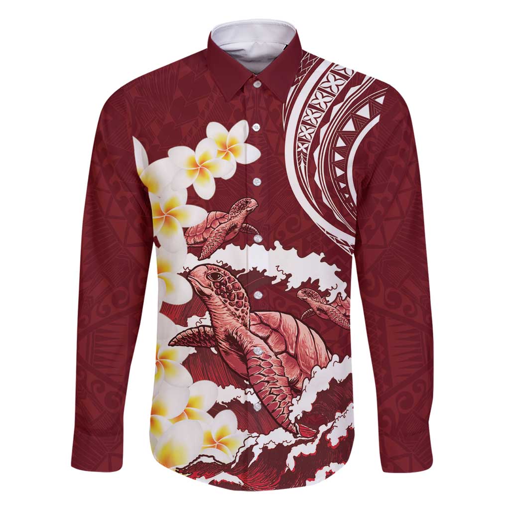 Blood Gold Polynesia Family Matching Mermaid Dress and Hawaiian Shirt Polynesian Frangipani With Sea Turtles