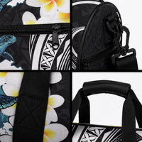 Black Polynesia Duffle Bag Polynesian Frangipani With Sea Turtles LT14 - Polynesian Pride