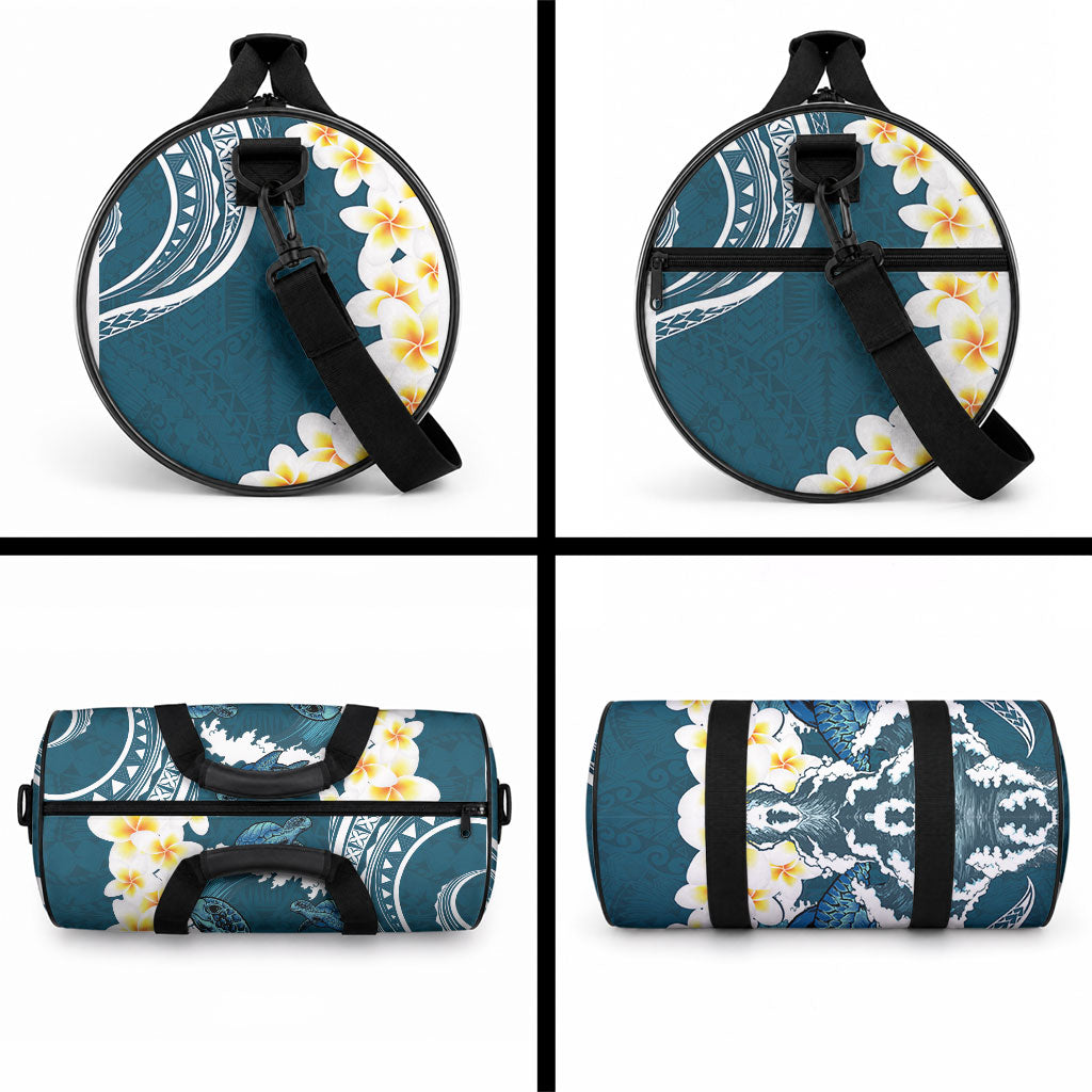 Dark Teal Polynesia Duffle Bag Polynesian Frangipani With Sea Turtles LT14 - Polynesian Pride