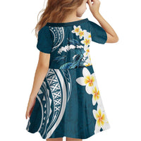 Dark Teal Polynesia Family Matching Tank Maxi Dress and Hawaiian Shirt Polynesian Frangipani With Sea Turtles