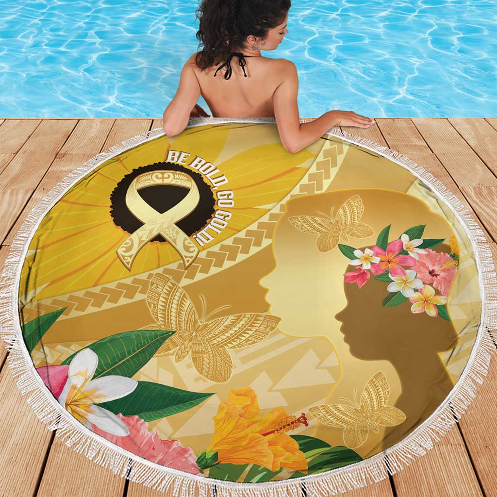 Polynesia Childhood Cancer Awareness Beach Blanket Be Bold Go Gold Polynesian Art