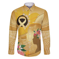 Polynesia Childhood Cancer Awareness Family Matching Mermaid Dress and Hawaiian Shirt Be Bold Go Gold Polynesian Art