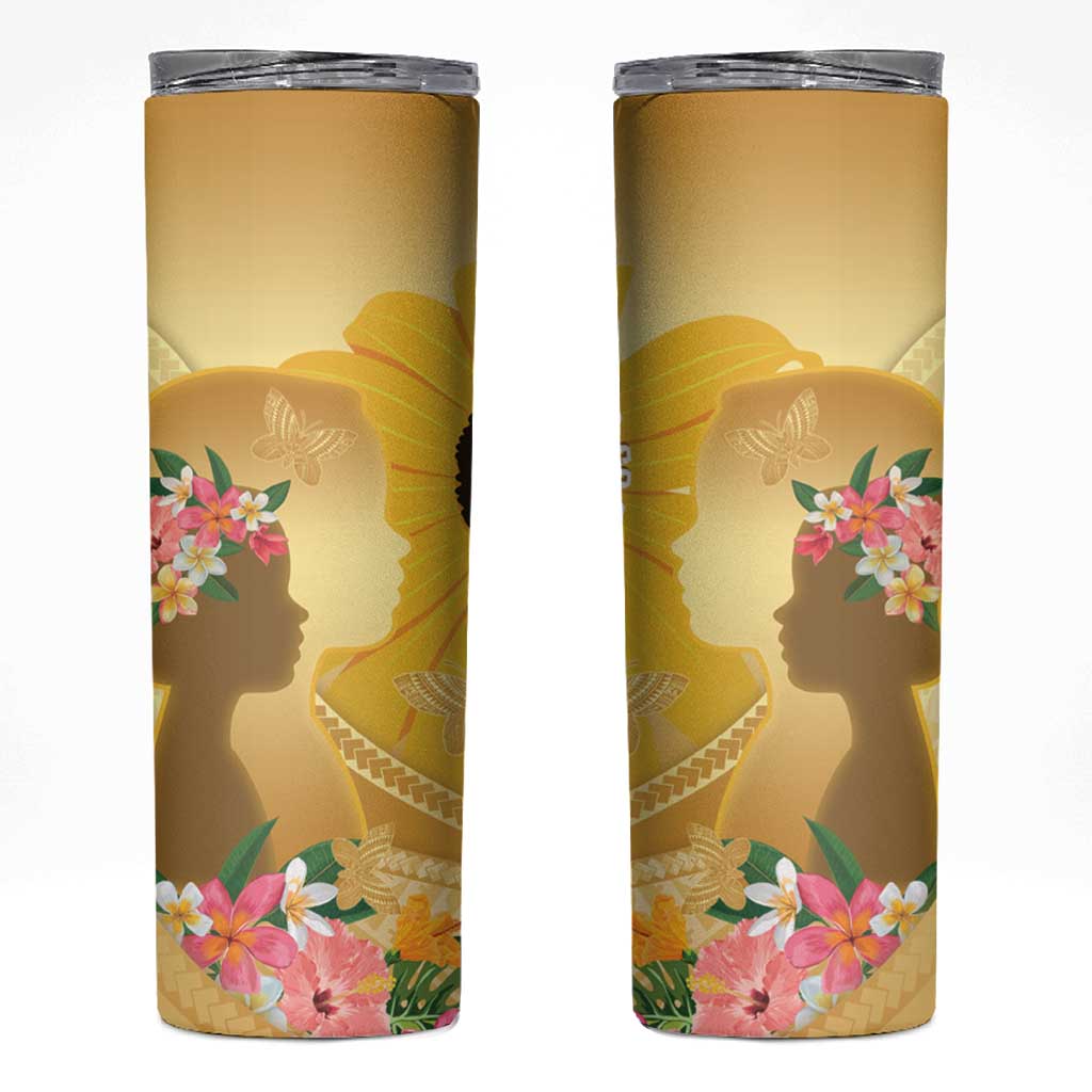 Polynesia Childhood Cancer Awareness Skinny Tumbler Be Bold Go Gold Polynesian Art