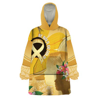 Polynesia Childhood Cancer Awareness Wearable Blanket Hoodie Be Bold Go Gold Polynesian Art