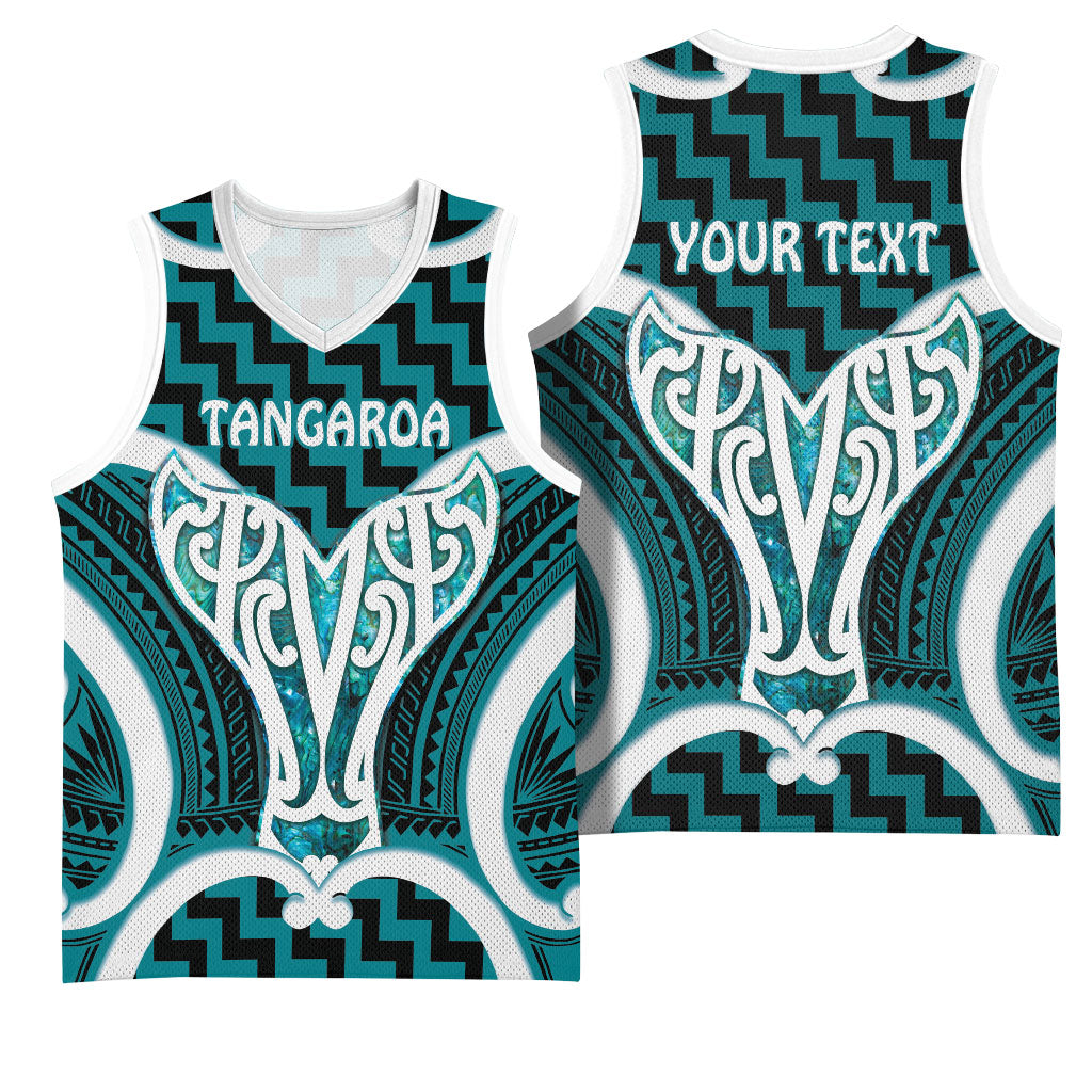 Aotearoa Atua Tangaroa Personalised Basketball Jersey God Of The Sea Maori Whale Tail Cyan