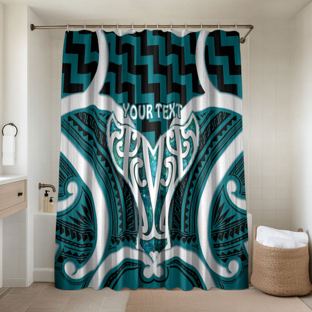 Aotearoa Atua Tangaroa Personalised Bathroom Set God Of The Sea Maori Whale Tail Cyan