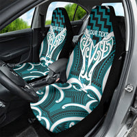 Aotearoa Atua Tangaroa Personalised Car Seat Cover God Of The Sea Maori Whale Tail Cyan