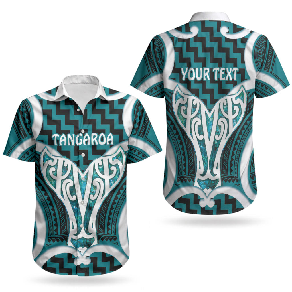 Aotearoa Atua Tangaroa Personalised Couples Matching Mermaid Dress and Hawaiian Shirt God Of The Sea Maori Whale Tail Cyan