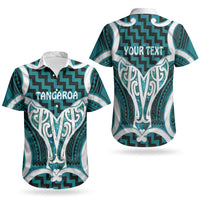 Aotearoa Atua Tangaroa Personalised Couples Matching Tank Maxi Dress and Hawaiian Shirt God Of The Sea Maori Whale Tail Cyan