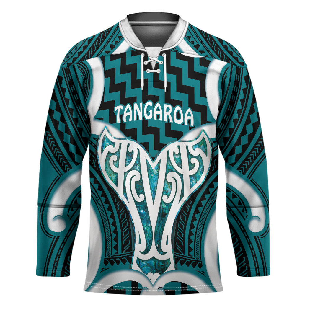 Aotearoa Atua Tangaroa Personalised Hockey Jersey God Of The Sea Maori Whale Tail Cyan