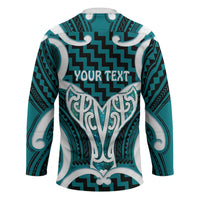 Aotearoa Atua Tangaroa Personalised Hockey Jersey God Of The Sea Maori Whale Tail Cyan