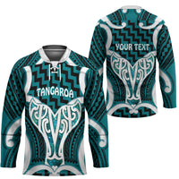 Aotearoa Atua Tangaroa Personalised Hockey Jersey God Of The Sea Maori Whale Tail Cyan