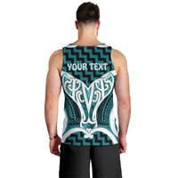 Aotearoa Atua Tangaroa Personalised Men Tank Top God Of The Sea Maori Whale Tail Cyan