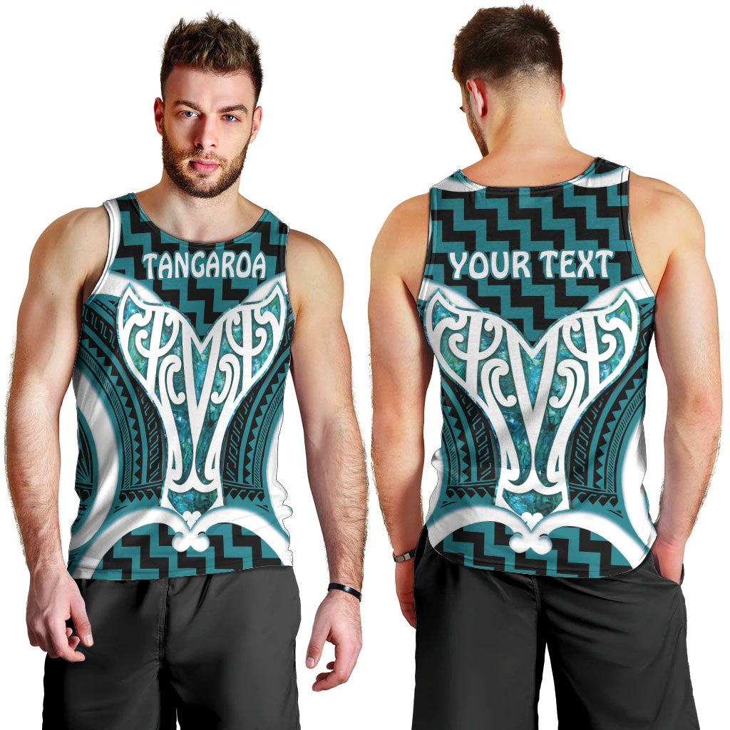 Aotearoa Atua Tangaroa Personalised Men Tank Top God Of The Sea Maori Whale Tail Cyan