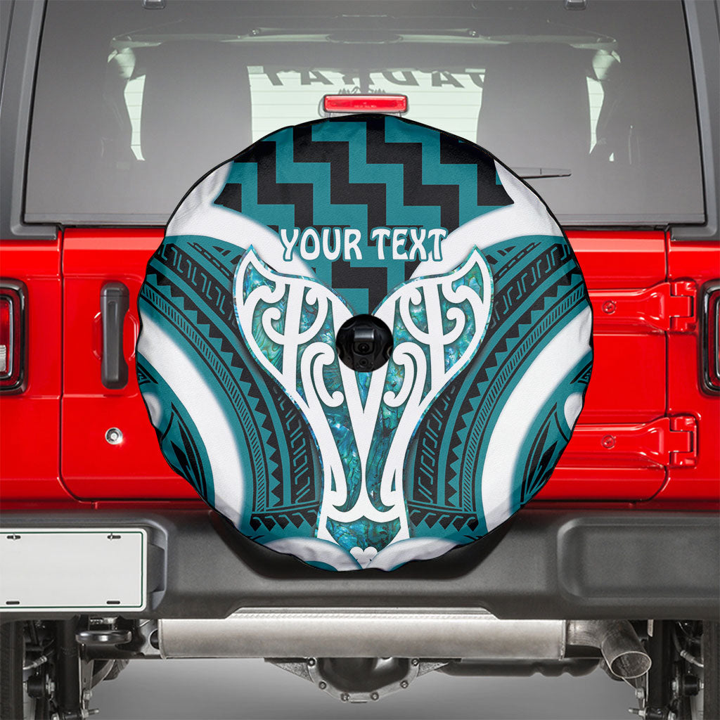 Aotearoa Atua Tangaroa Personalised Spare Tire Cover God Of The Sea Maori Whale Tail Cyan
