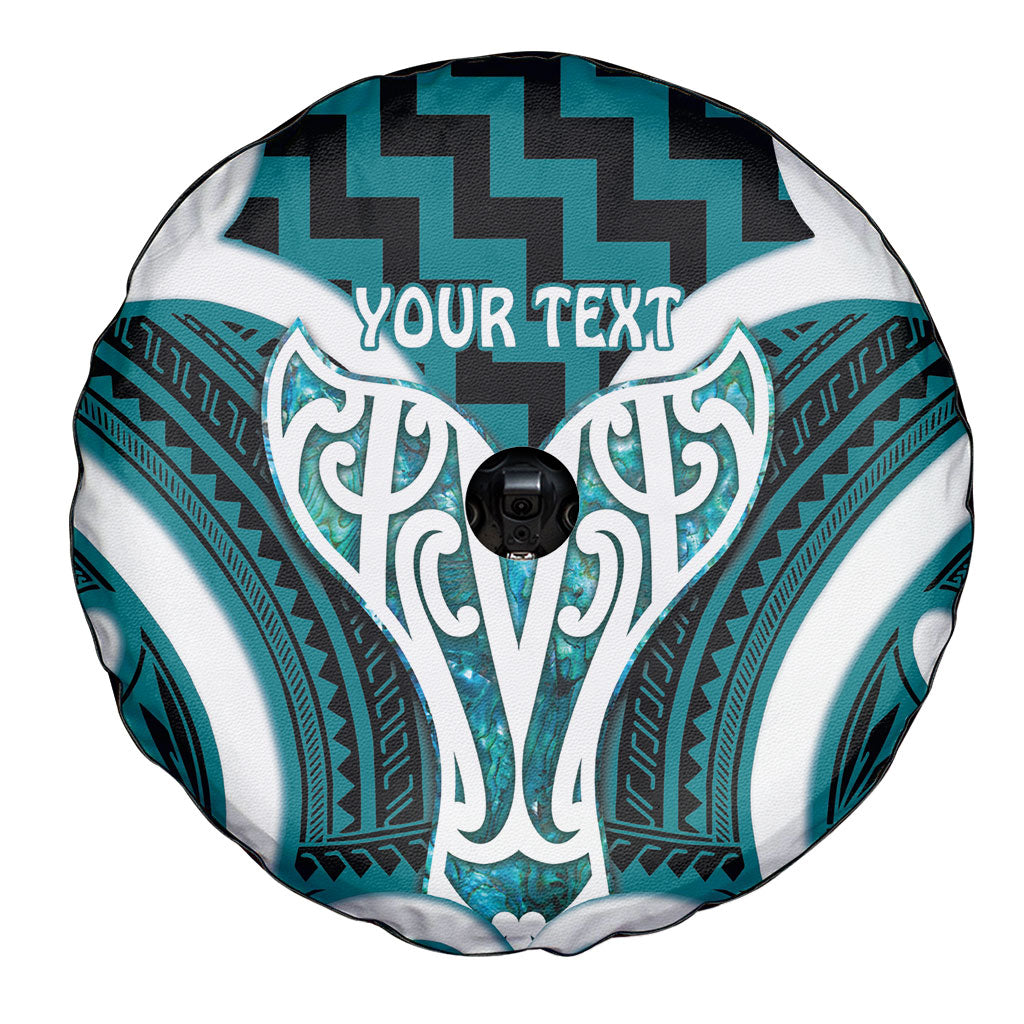 Aotearoa Atua Tangaroa Personalised Spare Tire Cover God Of The Sea Maori Whale Tail Cyan