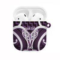 Aotearoa Atua Tangaroa Personalised AirPods Case God Of The Sea Maori Whale Tail Purple