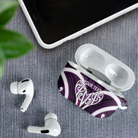 Aotearoa Atua Tangaroa Personalised AirPods Case God Of The Sea Maori Whale Tail Purple