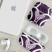 Aotearoa Atua Tangaroa Personalised AirPods Case God Of The Sea Maori Whale Tail Purple