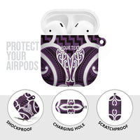 Aotearoa Atua Tangaroa Personalised AirPods Case God Of The Sea Maori Whale Tail Purple