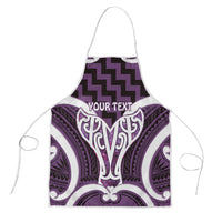 Aotearoa Atua Tangaroa Personalised Apron God Of The Sea Maori Whale Tail Purple