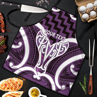 Aotearoa Atua Tangaroa Personalised Apron God Of The Sea Maori Whale Tail Purple