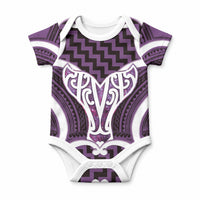 Aotearoa Atua Tangaroa Personalised Baby Onesie God Of The Sea Maori Whale Tail Purple
