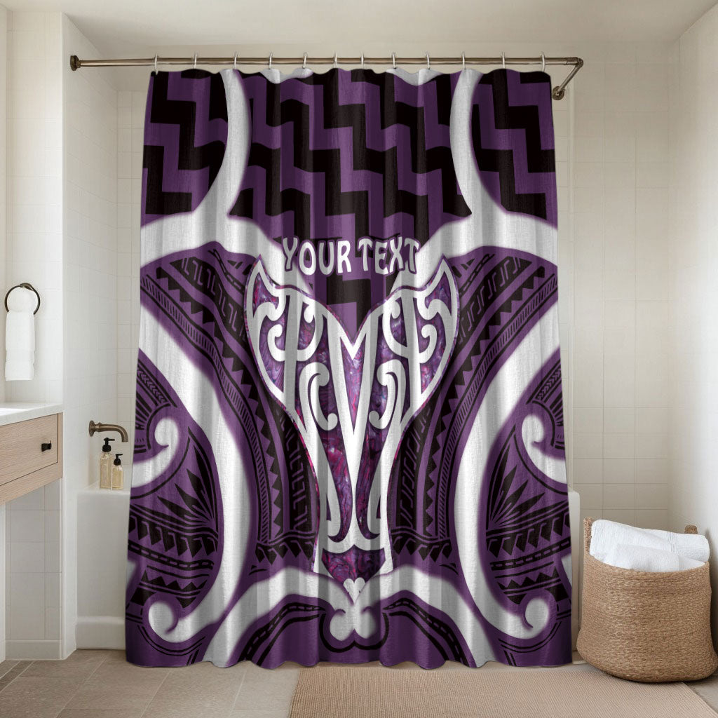 Aotearoa Atua Tangaroa Personalised Bathroom Set God Of The Sea Maori Whale Tail Purple